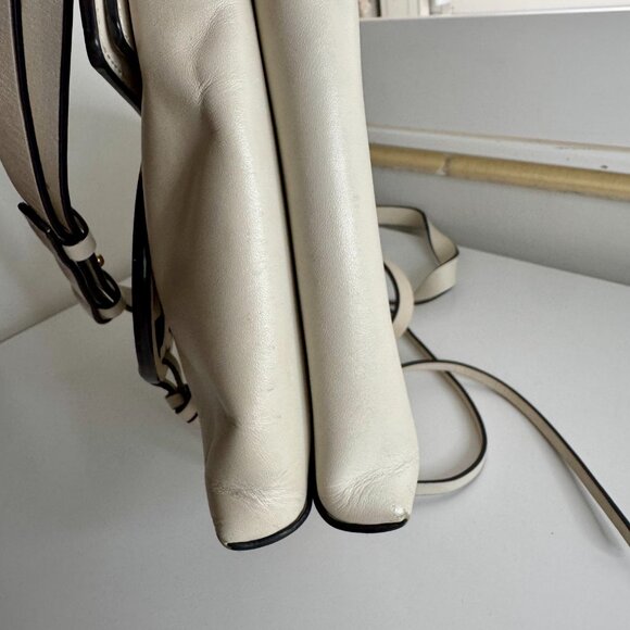 Tory Burch Crossbody Miller Bag Soft White Leather Logo Flap Crossbody Bag - Picture 5 of 5